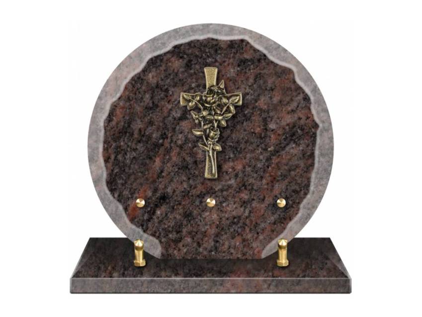 Granite plaque with a beautiful symbolic design.