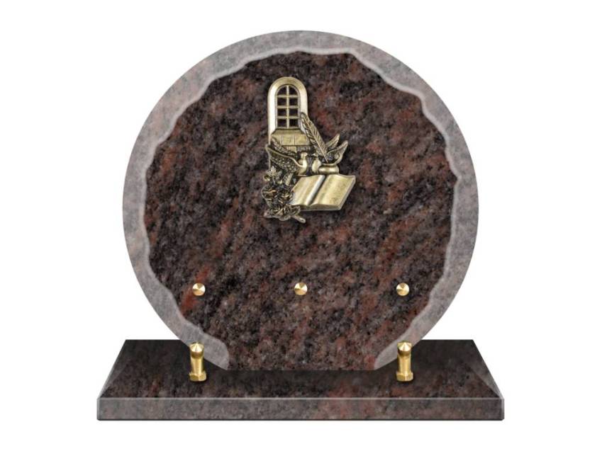 Granite plaque with a beautiful symbolic design.