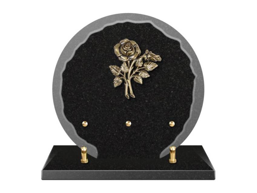 Granite plaque with a beautiful symbolic design.