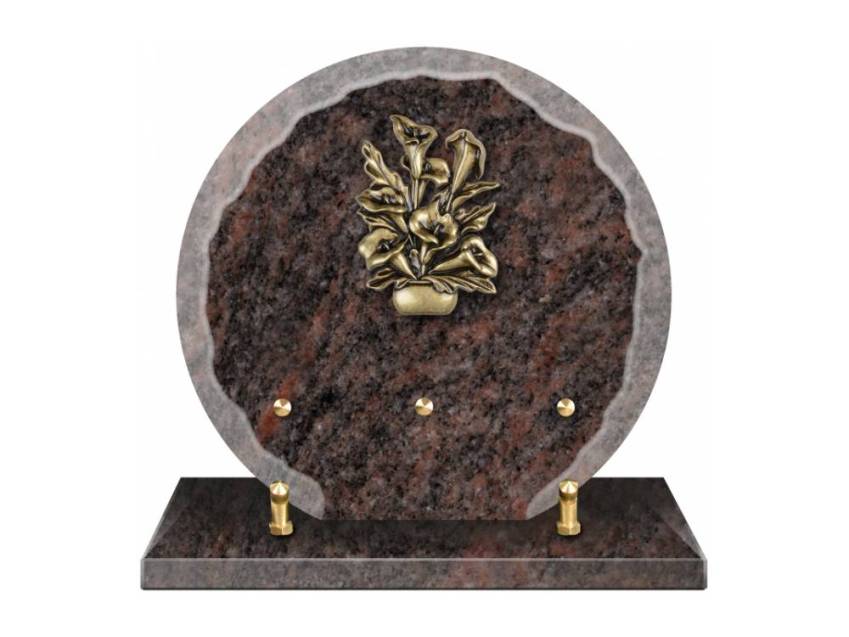 Granite plaque with a beautiful symbolic design.