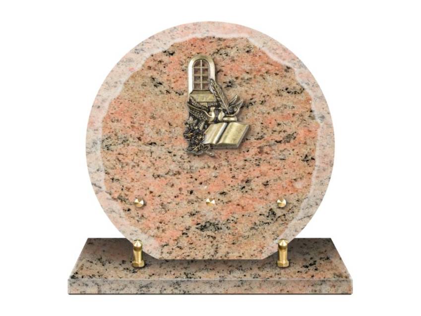 Granite plaque with a beautiful symbolic design.