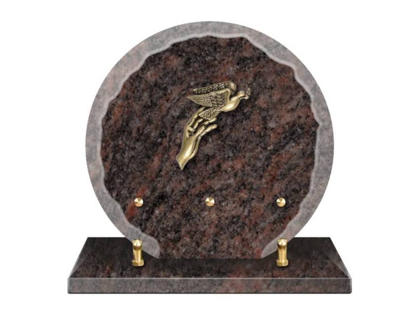 Granite plaque with a beautiful symbolic design.