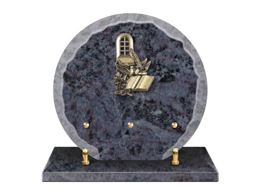 Granite plaque with a beautiful symbolic design.