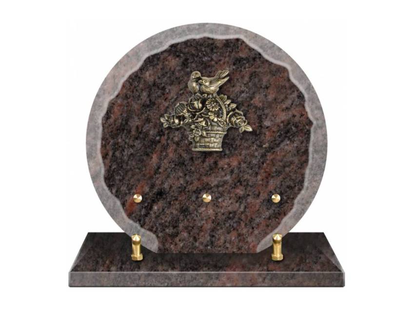 Granite plaque with a beautiful symbolic design.