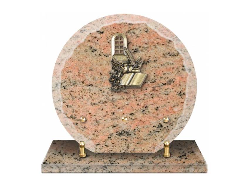 Granite plaque with a beautiful symbolic design.