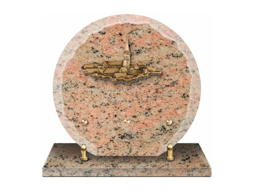 Granite plaque with a beautiful symbolic design.