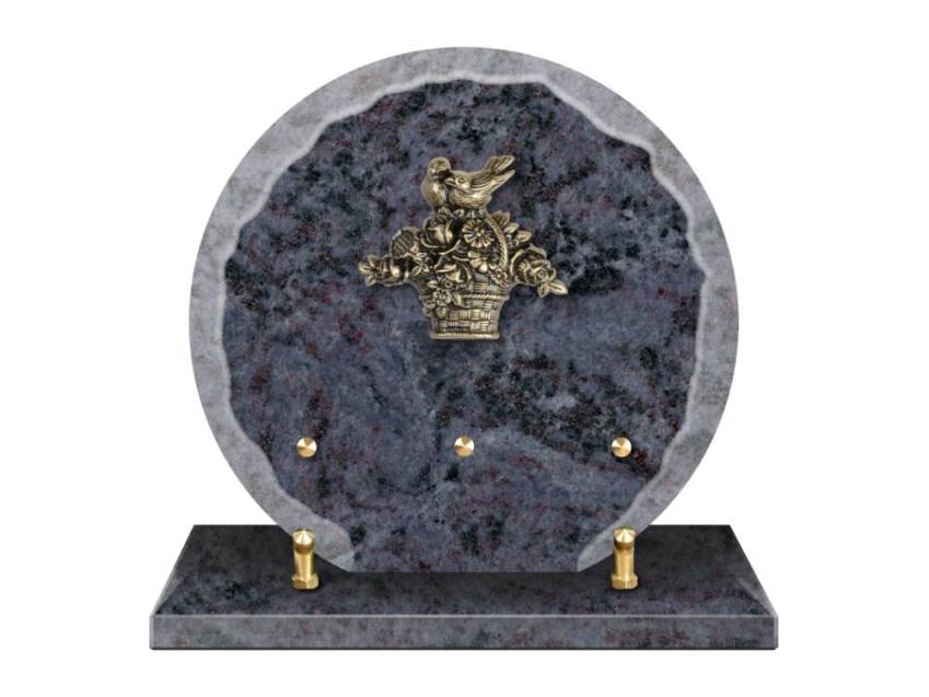 Granite plaque with a beautiful symbolic design.