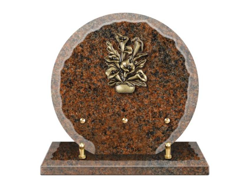 Granite plaque with a beautiful symbolic design.