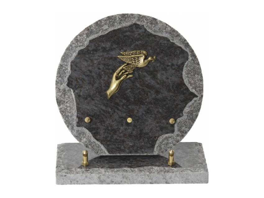 Granite plaque with a beautiful symbolic design.