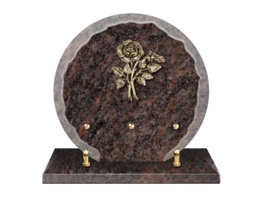 Granite plaque with a beautiful symbolic design.