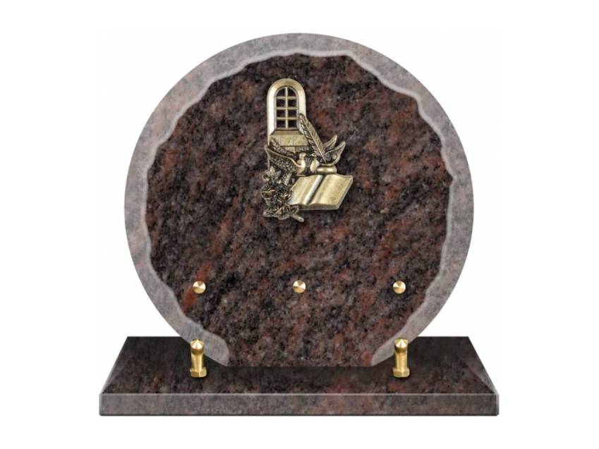 Granite plaque with a beautiful symbolic design.