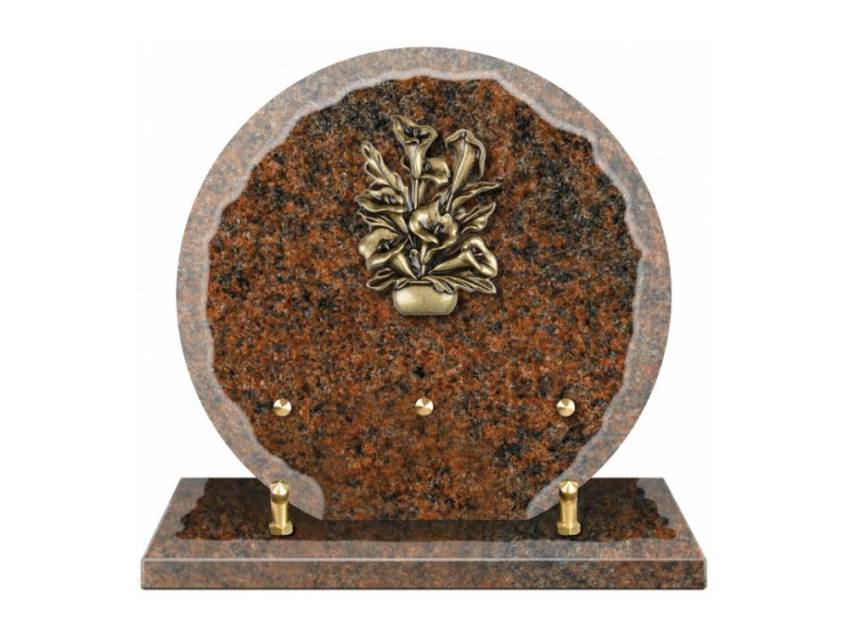 Granite plaque with a beautiful symbolic design.