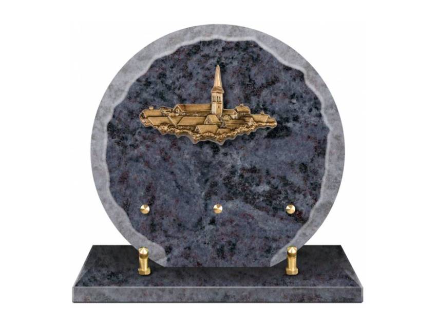 Granite plaque with a beautiful symbolic design.