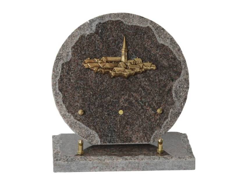 Granite plaque with a beautiful symbolic design.