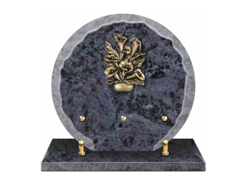 Granite plaque with a beautiful symbolic design.