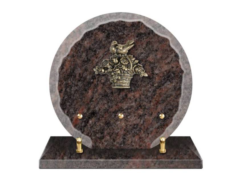 Granite plaque with a beautiful symbolic design.