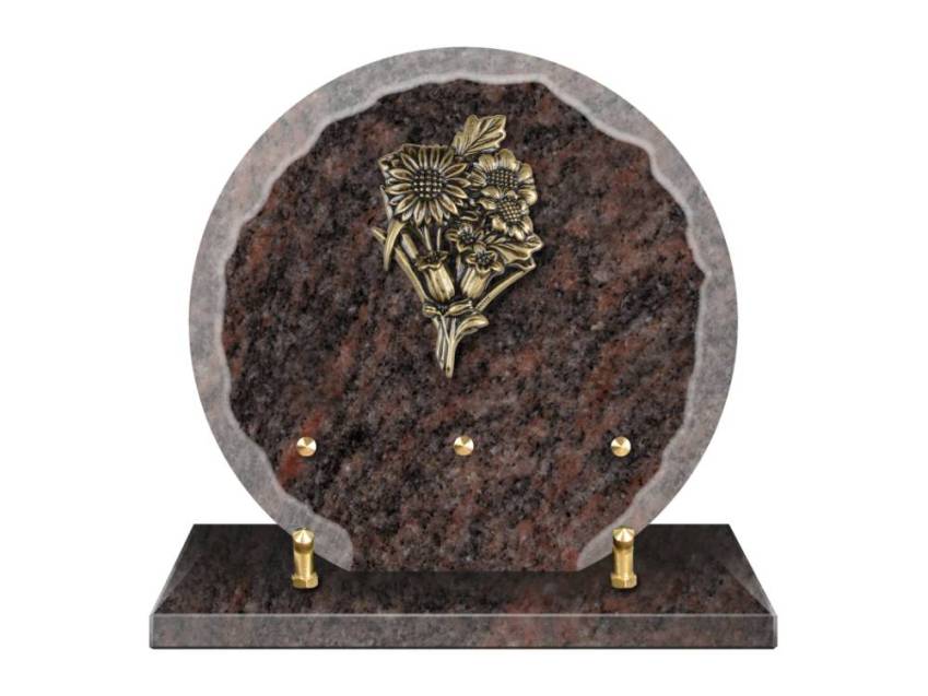 Granite plaque with a beautiful symbolic design.