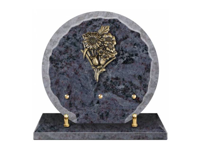 Granite plaque with a beautiful symbolic design.