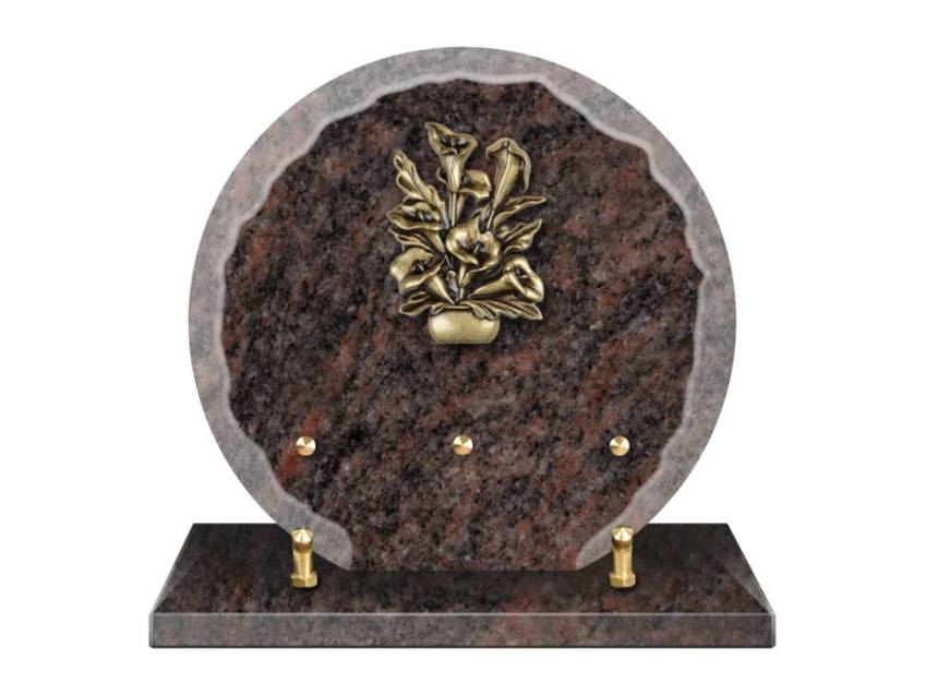 Granite plaque with a beautiful symbolic design.