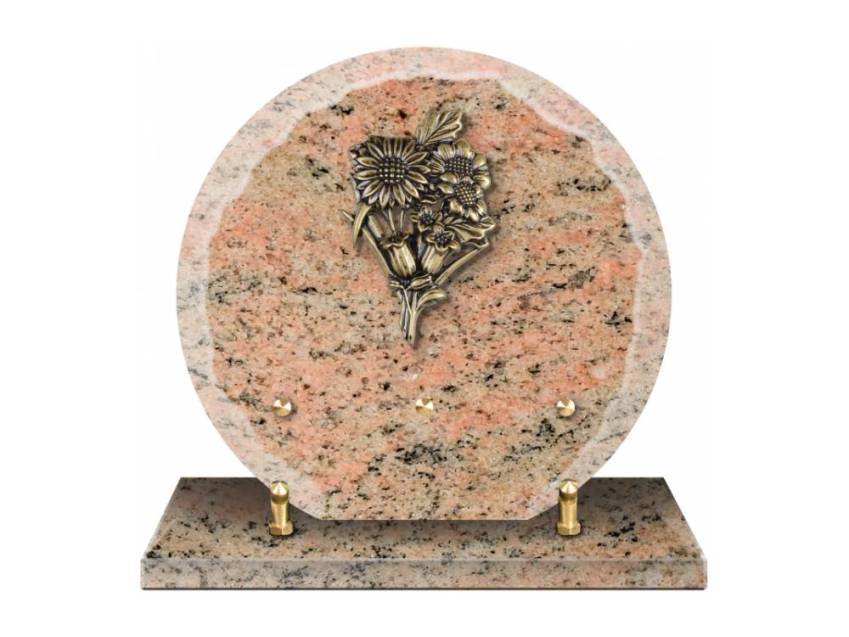 Granite plaque with a beautiful symbolic design.