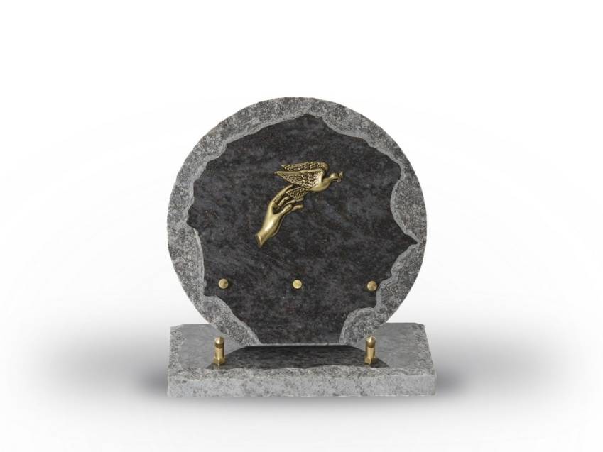 Granite plaque with a beautiful symbolic design.