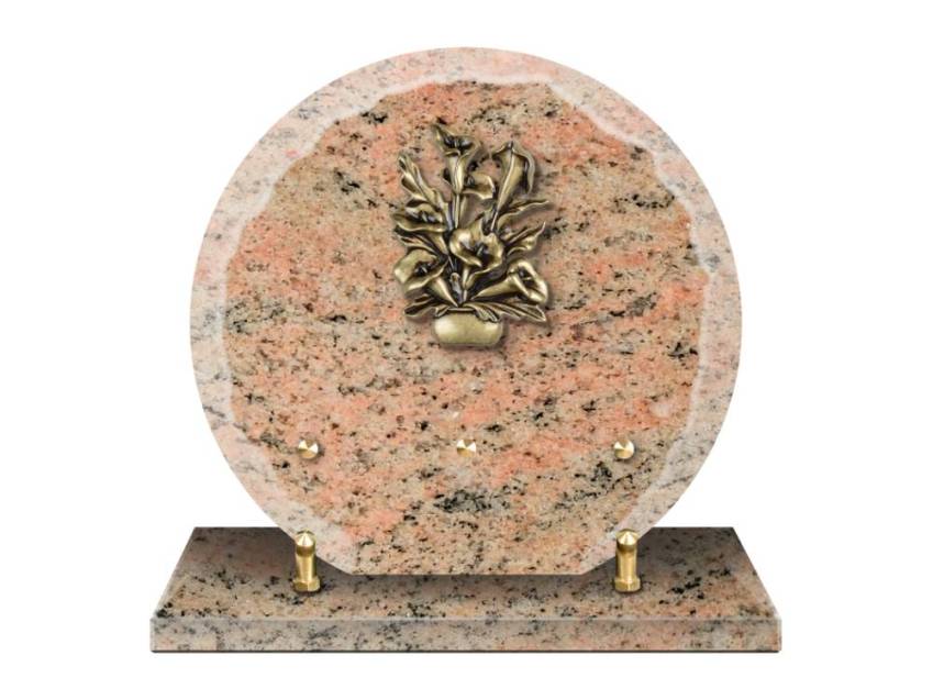 Granite plaque with a beautiful symbolic design.