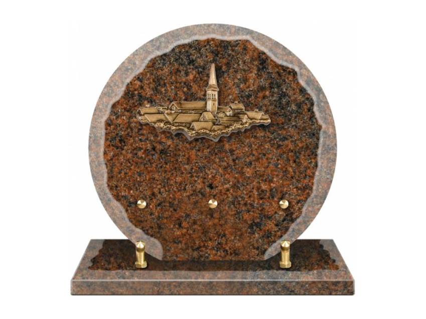 Granite plaque with a beautiful symbolic design.