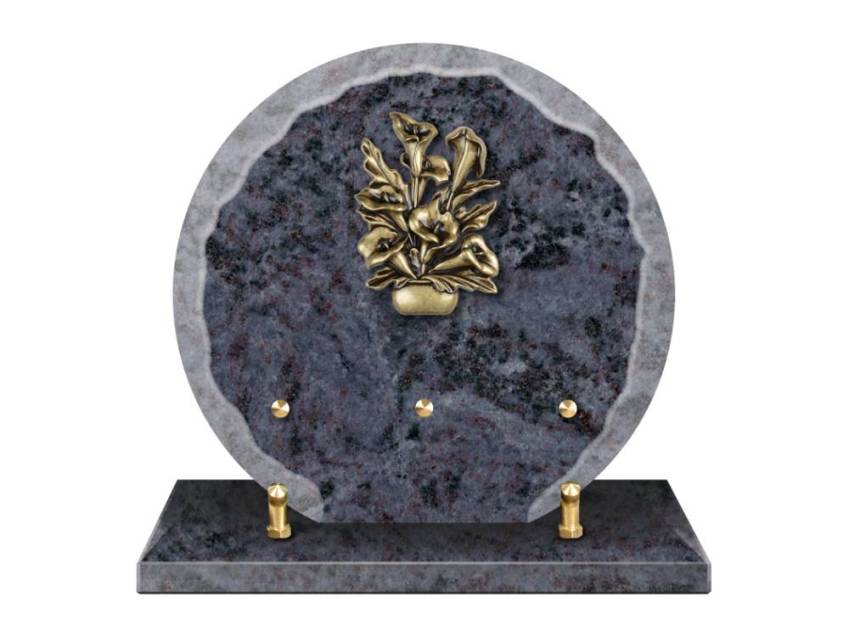 Granite plaque with a beautiful symbolic design.