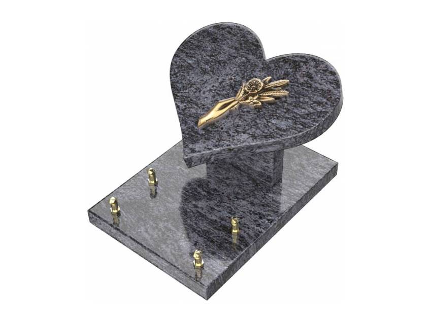 Granite plaque, book, authentic heart..