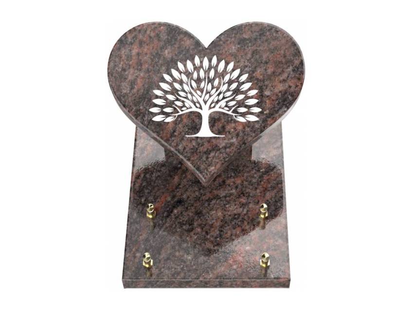 Granite plaque, book, bucolic heart..