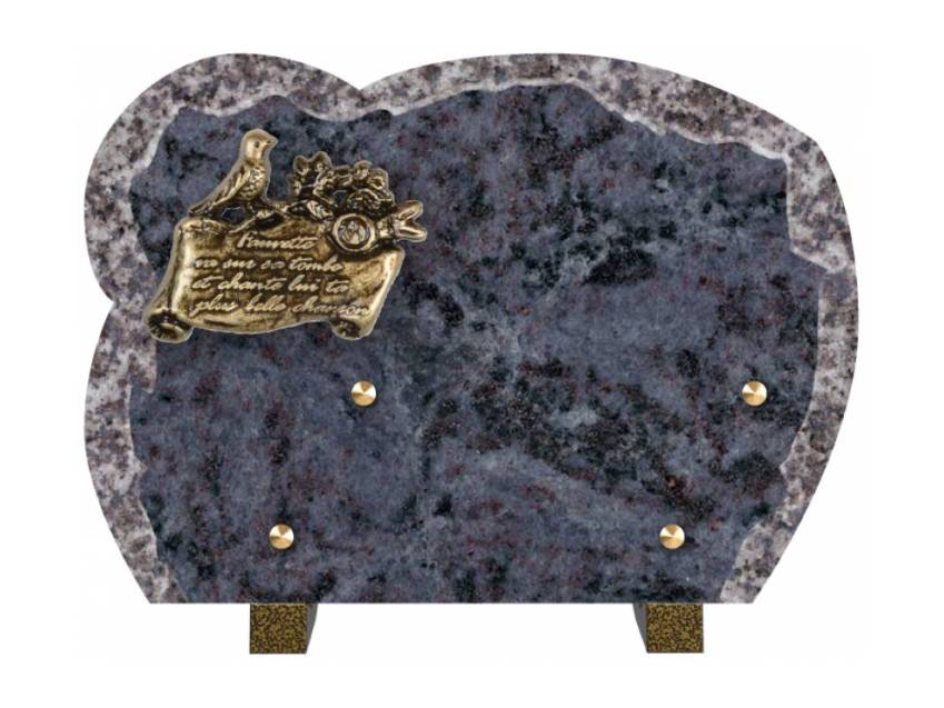 Modern sensitive granite plaque.