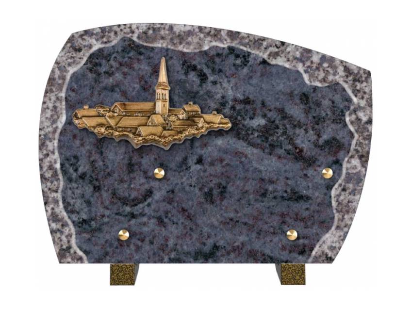 Modern sensitive granite plaque.