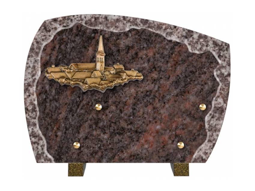 Modern sensitive granite plaque.