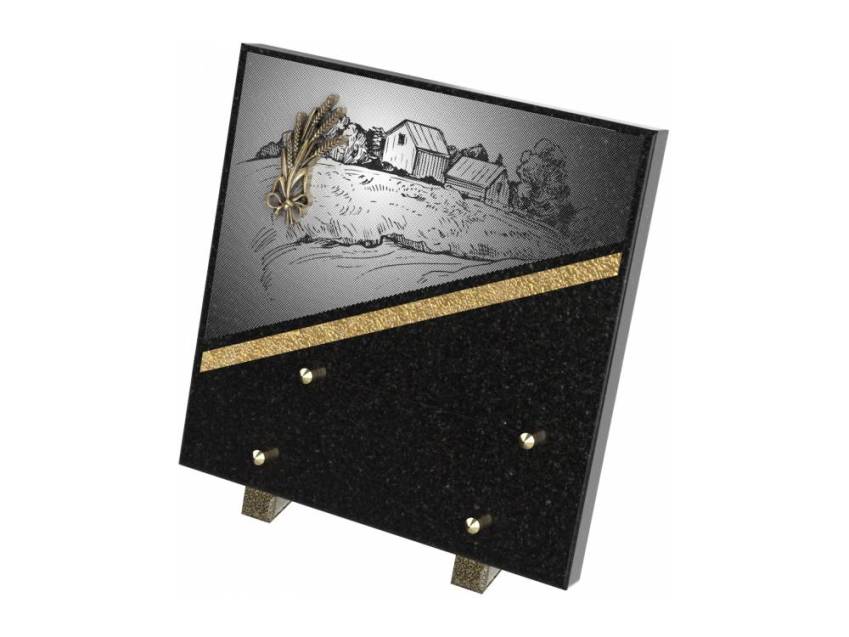 Authentic rectangular granite plaque