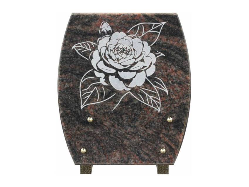 Remarkable handmade granite plaque.