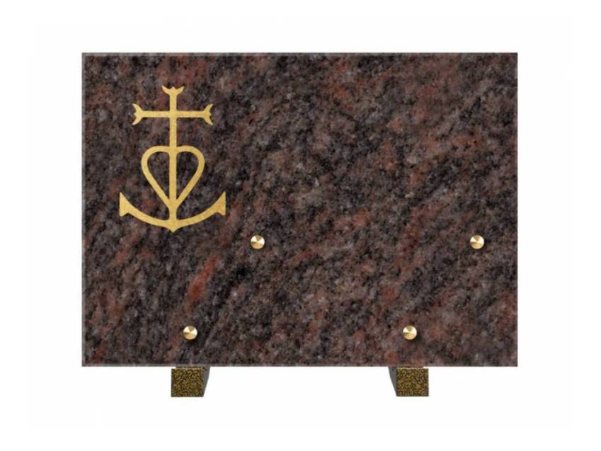 Plaque de granit rectangulaire. Rectangulaire d'honneur.