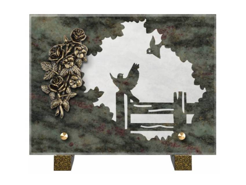 Obsidian mortuary plaque