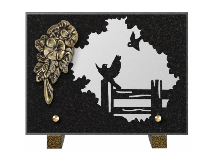 Obsidian mortuary plaque