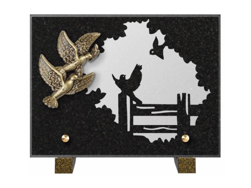Obsidian mortuary plaque