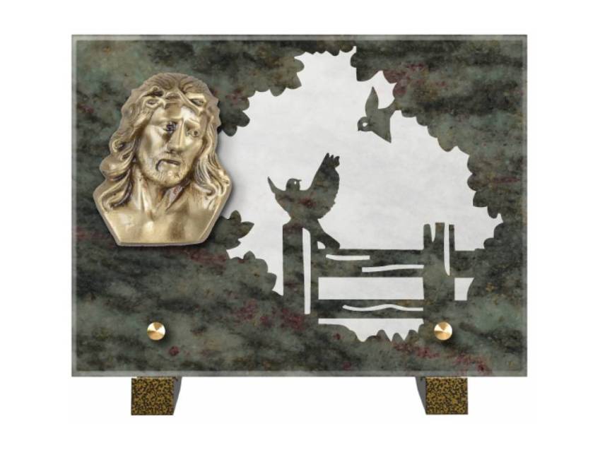Obsidian mortuary plaque