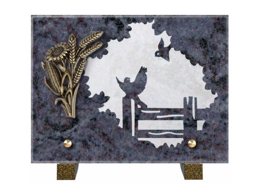Obsidian mortuary plaque