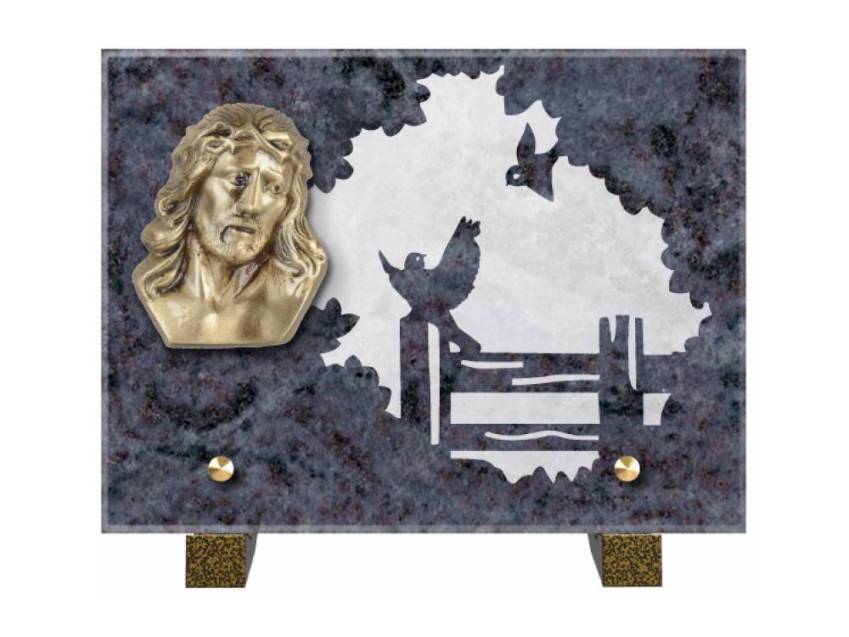 Obsidian mortuary plaque