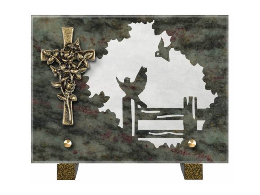 Obsidian mortuary plaque