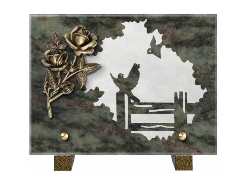 Obsidian mortuary plaque