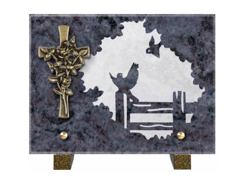 Obsidian mortuary plaque