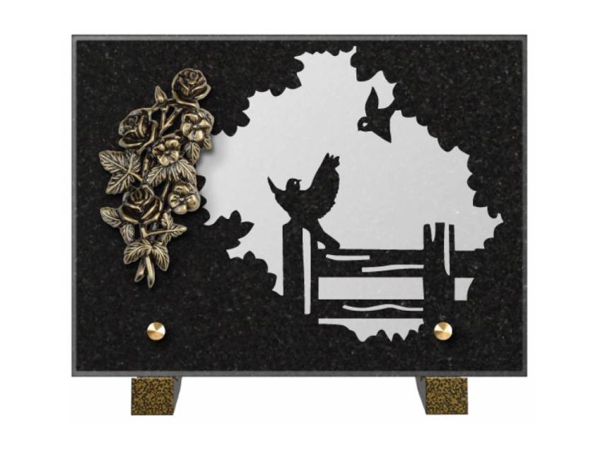 Obsidian mortuary plaque