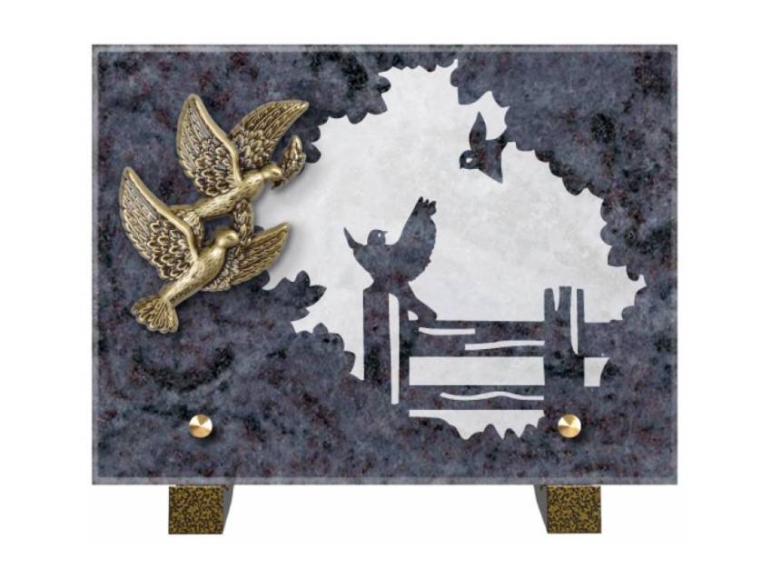 Obsidian mortuary plaque