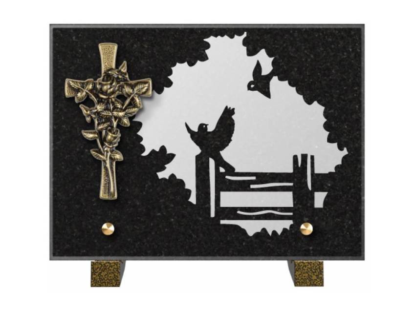 Obsidian mortuary plaque