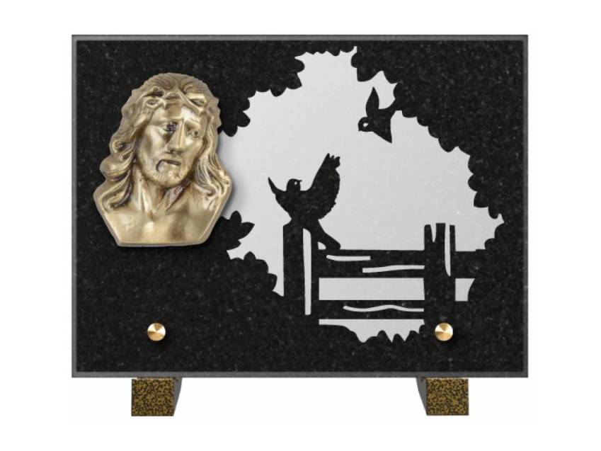 Obsidian mortuary plaque