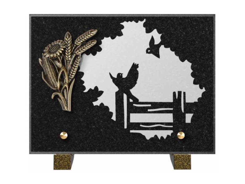 Obsidian mortuary plaque